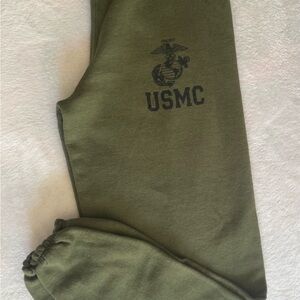 EUC Unisex USMC Marines Olive Green Sweat Pants Size Small